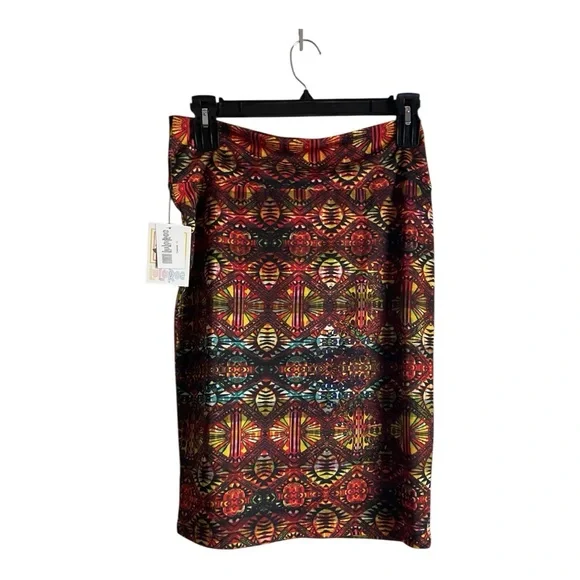 LuLaRoe Women’s Size L Colorful Geometric Pattern Skirt Cassie - Picture 3 of 11